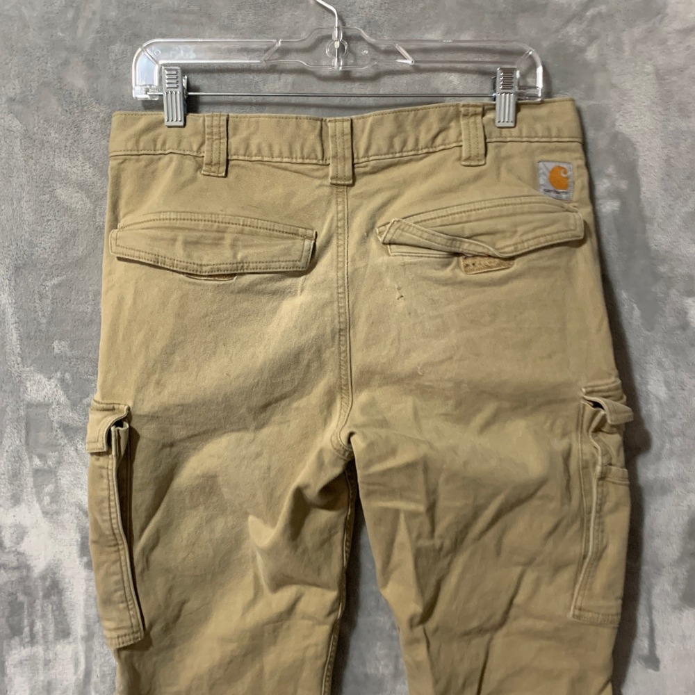 Carhartt 103574 253 Relaxed Fit Cargo Work Pants Mens 32x30 Tan Canvas Stained - Picture 6 of 15